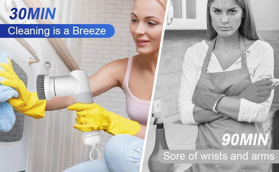 Electric Cleaning Brush – Rechargeable Scrubber with 180-Minute Runtime - Samanta Factory