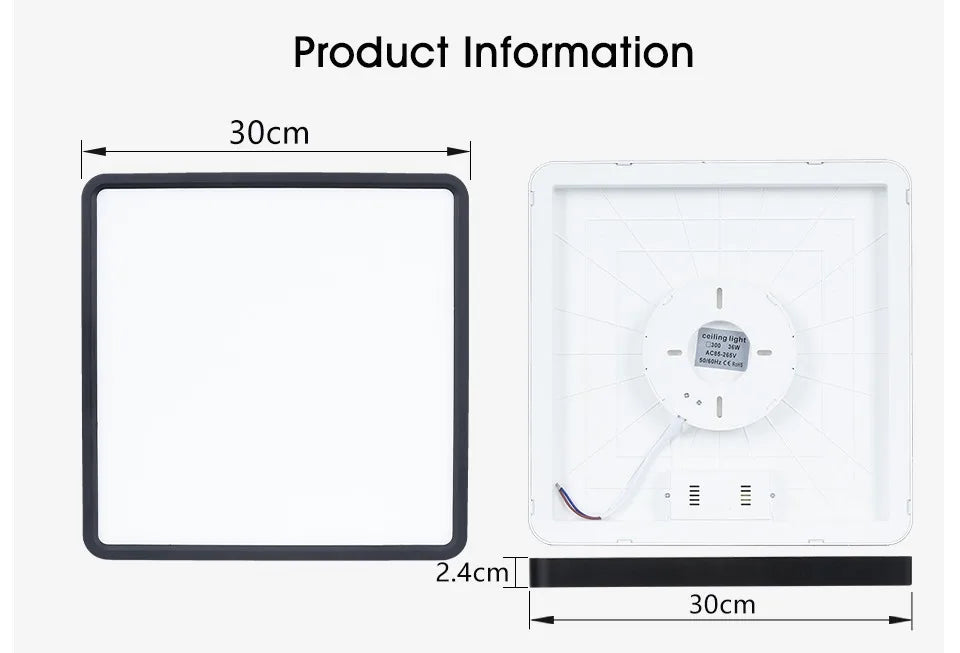 Smart LED Ceiling Light – Wood Grain Design with App & Remote Control