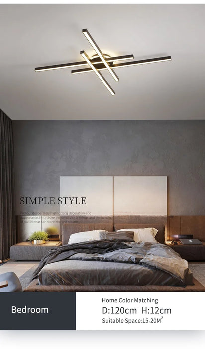 LED Ceiling Light – Modern 4-Bulb Aluminum Fixture for Living Spaces
