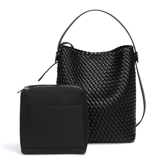 Woven Bucket Tote Bag for Women – Large Crossbody Hobo Shoulder Bag for Summer - Samanta Factory