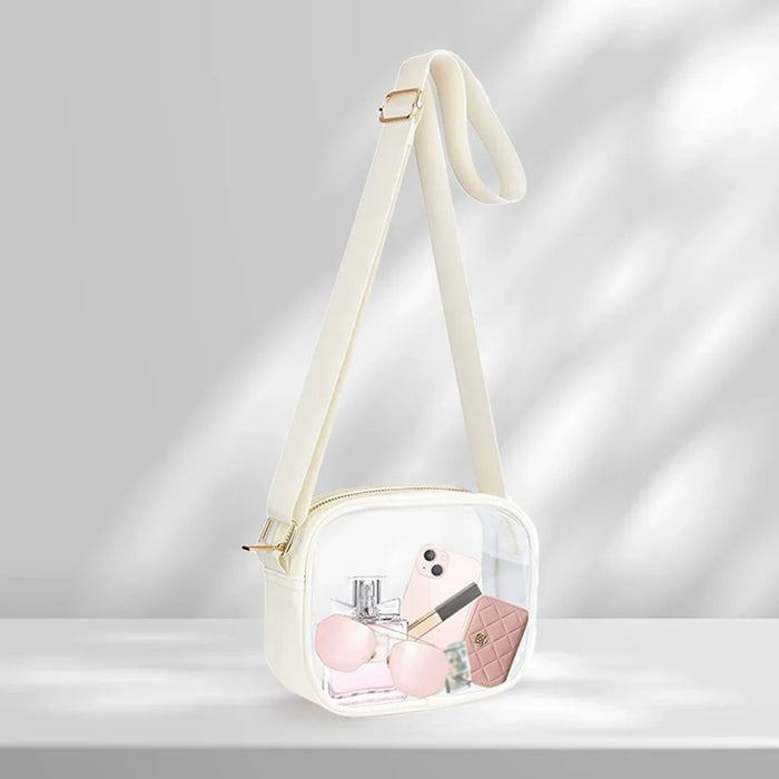 Clear PVC Crossbody Bag for Women – Transparent Square Shoulder Bag for Concerts & Travel - Samanta Factory