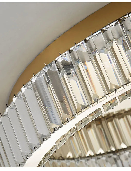 Modern Crystal Chandelier – Remote-Controlled LED Pendant Light for Living & Dining Rooms