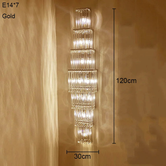 Crystal Wall Lamp – Modern Gold LED Lighting for Dining & Bedroom