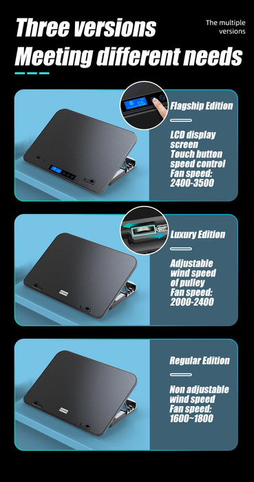 Laptop Cooling Pad – 6-Fan Ultra-Quiet Airflow for 13–18" Notebook - Samanta Factory