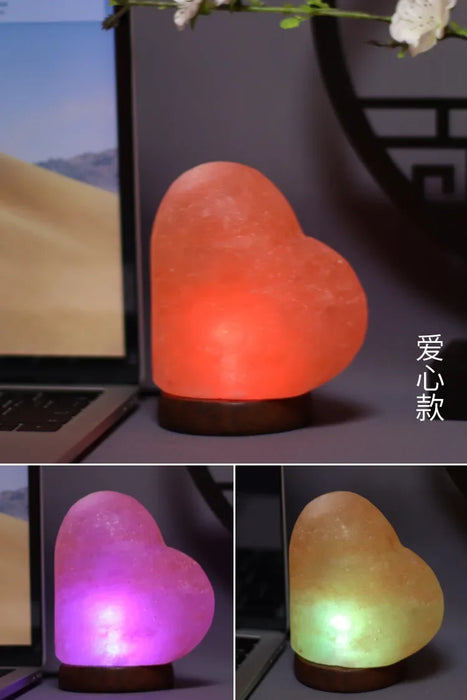 Himalayan Salt Lamp – Color-Changing LED with USB & Natural Air Purification - Samanta Factory