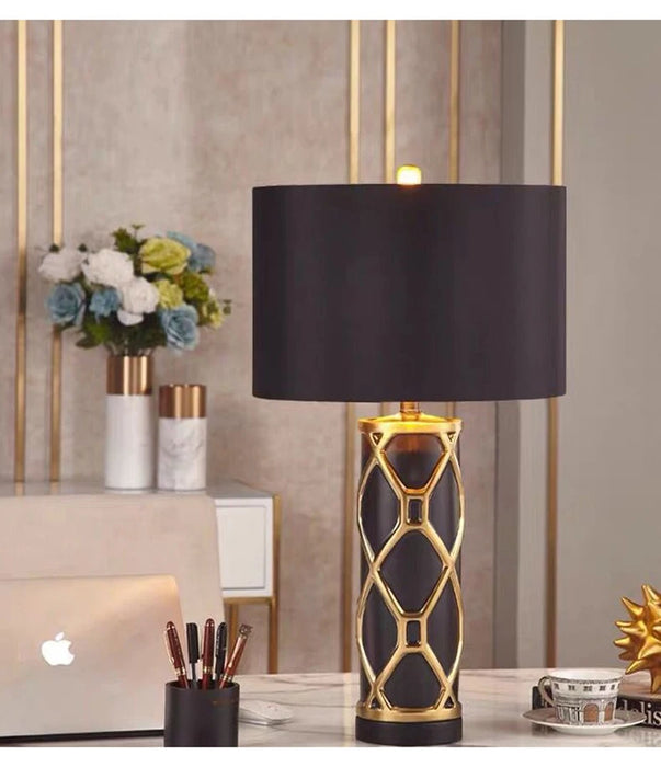 Nordic Ceramic Table Lamp – Elegant Fabric Shade Light for Bedroom & Living Room