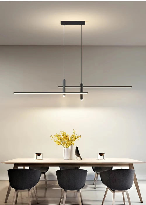 Modern LED Pendant Light – Adjustable Aluminum Chandelier with Dimmable Lighting - Samanta Factory