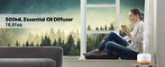 Aroma Diffuser – Compact Wood Grain Design with 7-Color Night Light - Samanta Factory