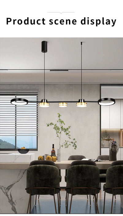 Modern Ring Pendant Light – 48W LED Chandelier with Soft Eye-Care Illumination