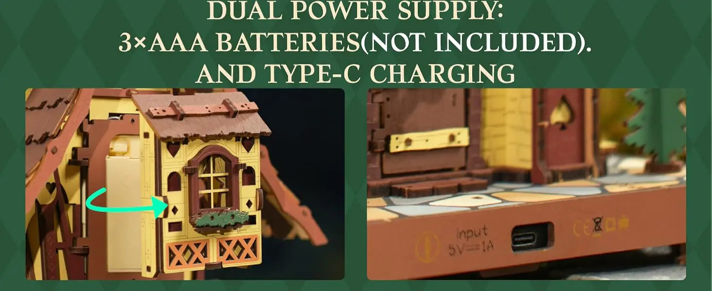 Wooden Cuckoo Clock 3D Puzzle – Light-Up Fairy Treehouse with Moving Bird & LED Lights