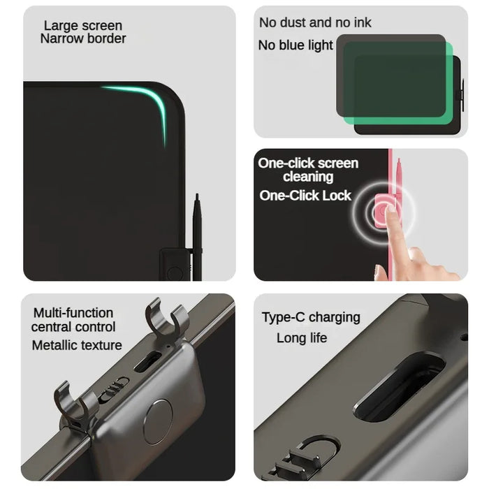 LCD Writing Tablet – Colorful Screen with One-Tap Erase & Pressure-Sensitive Drawing - Samanta Factory