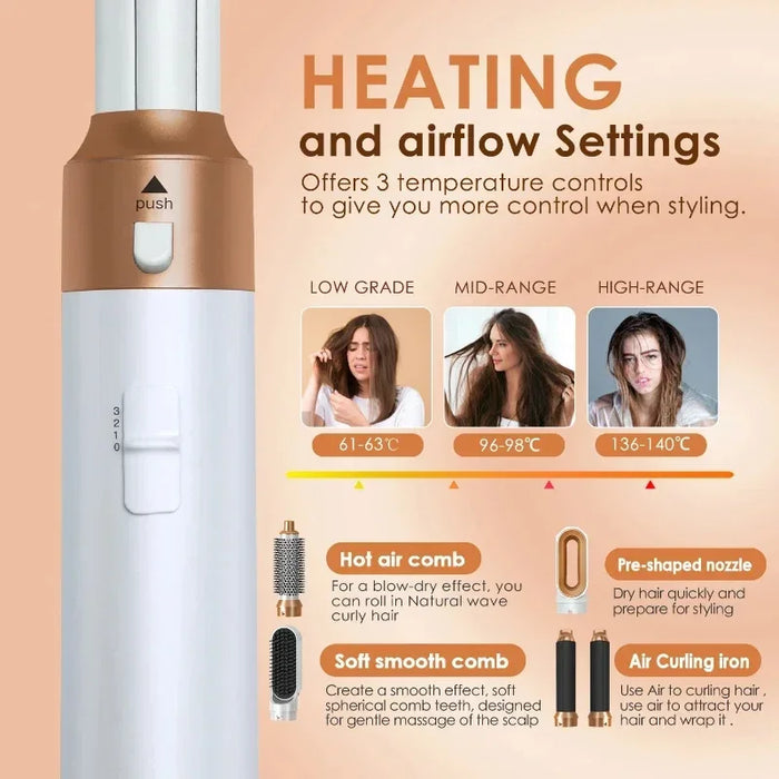 5-in-1 Hair Dryer Brush – Versatile Styling with Ionic & Infrared Technology - Samanta Factory