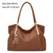 Genuine Leather Shoulder Bag – Elegant Casual Tote with Beading & Sequins for Women - Samanta Factory