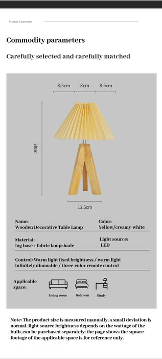 Wooden Tripod Floor Lamp – Hand-Knitted Fabric Shade with E26 Dimmable LED - Samanta Factory