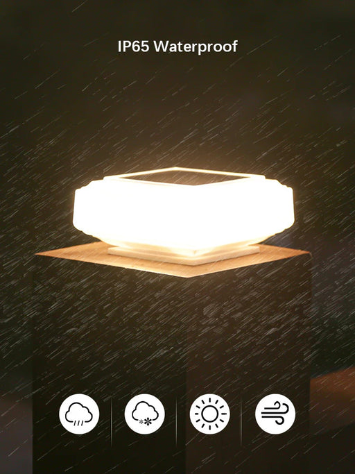 Waterproof Solar Column Headlight with Intelligent Light Control
