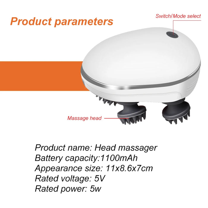 Electric Head Massager – 3D Kneading with 3 Modes for Stress Relief & Scalp Care - Samanta Factory