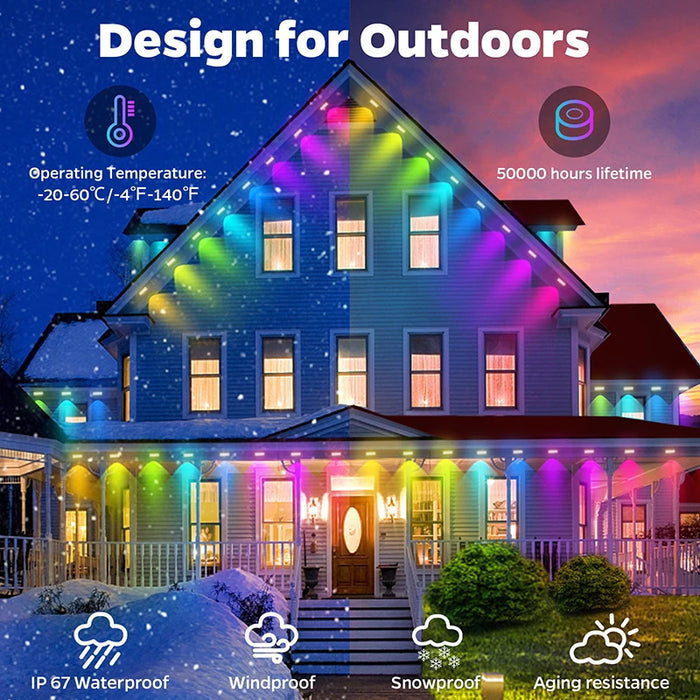 Eaves LED String Lights – Waterproof Multi-Colour Outdoor Lighting