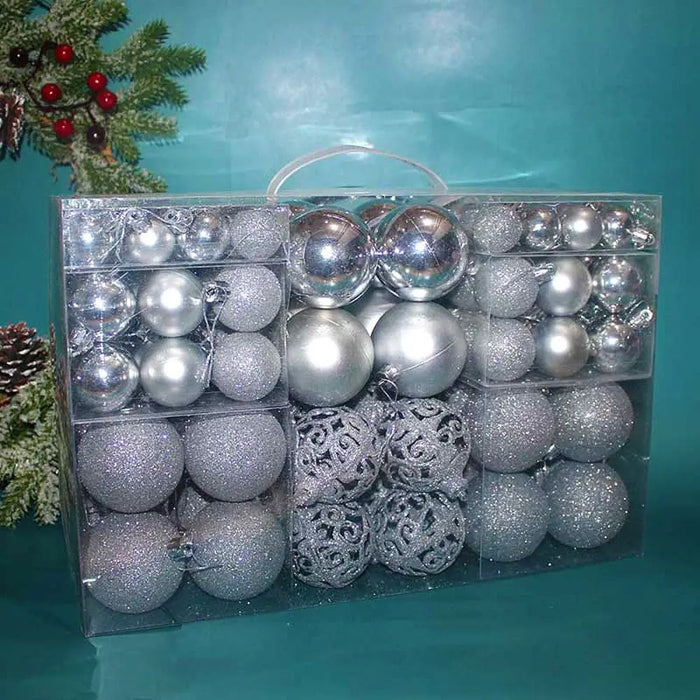 Christmas Ball Ornament Set – 100PCS Plastic Baubles in 18 Colours