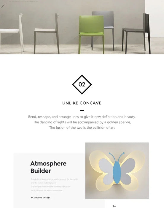 Butterfly Wall Lamp – Colorful LED Acrylic Light for Kids’ Room & Nursery - Samanta Factory