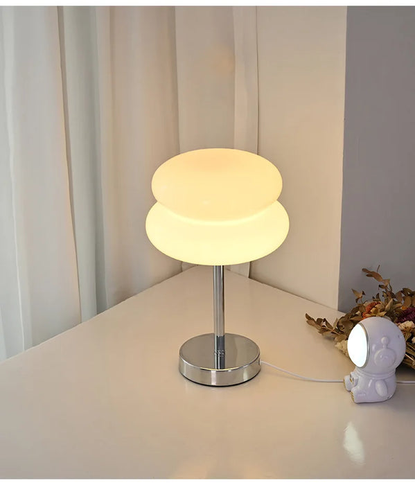 Modern Stained Glass Table Lamp – Touch Control LED Bedside Lighting