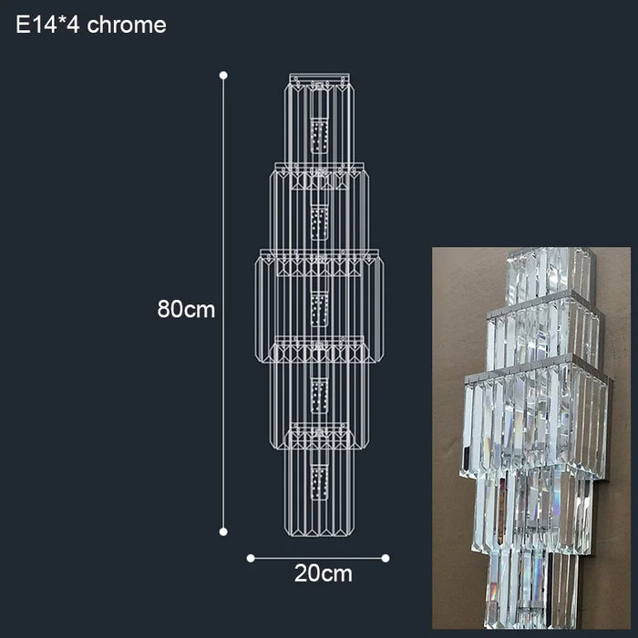 Crystal Wall Lamp – Modern Gold LED Lighting for Dining & Bedroom