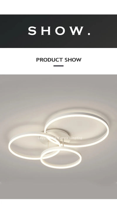 LED Ceiling Light – Art Deco Aluminum Design with Dimmable LED Bulbs