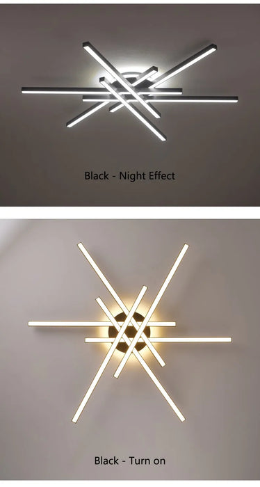 LED Ceiling Light – Modern 4-Bulb Aluminum Fixture for Living Spaces