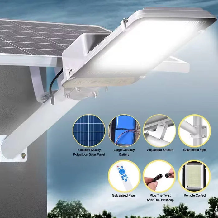 Solar LED Street Light – 300W Outdoor Waterproof Lighting with Remote Control