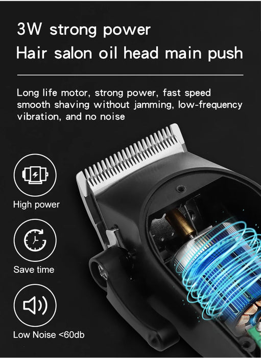 Electric Hair Clipper – Rechargeable Stainless Steel Blade with USB Charging & Adjustable Length - Samanta Factory