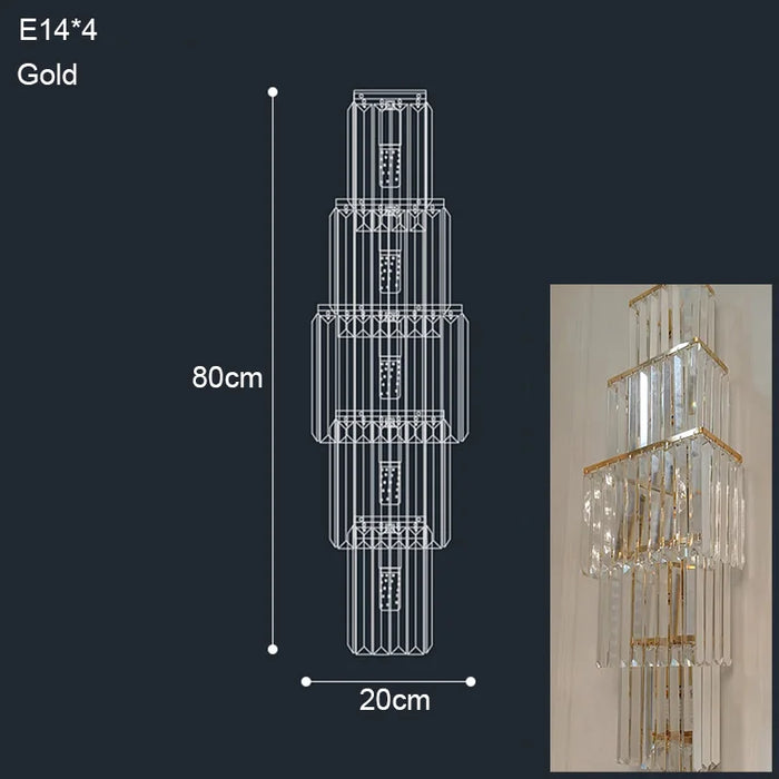 Crystal Wall Lamp – Modern Gold LED Lighting for Dining & Bedroom