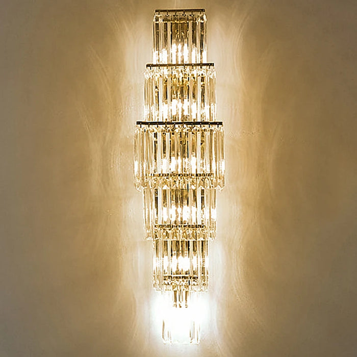 Modern gold crystal wall lamp with up and down LED lighting for dining room or bedroom UK