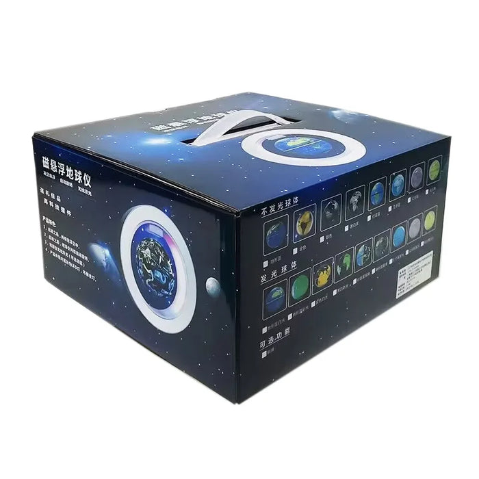 Floating Moon Globe Lamp – O-Type Magnetic Frame with LED Night Light - Samanta Factory
