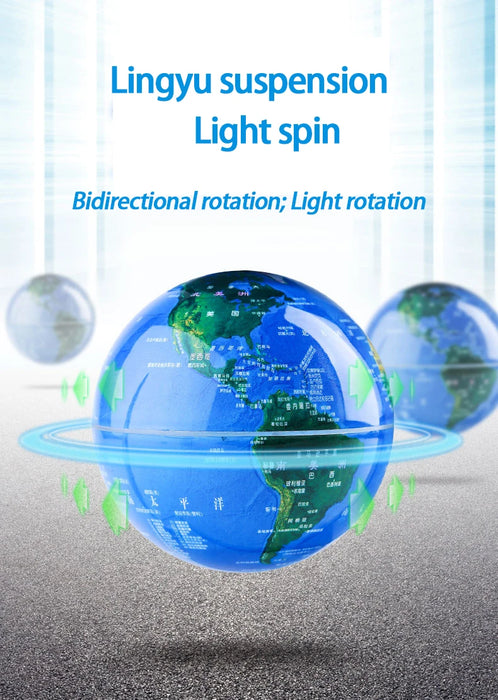 Floating Moon Globe Lamp – O-Type Magnetic Frame with LED Night Light - Samanta Factory