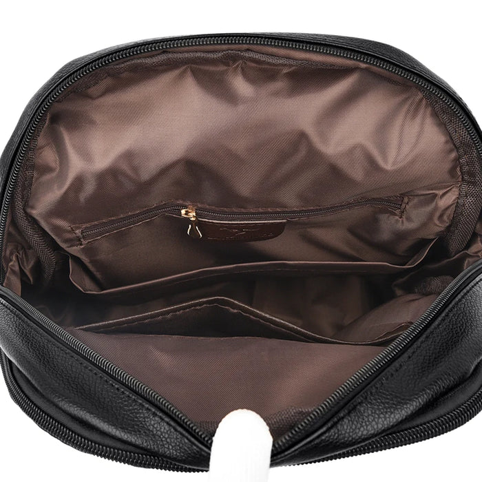 Women’s Leather Backpack – Fashionable White Shoulder Bag for Travel & School - Samanta Factory