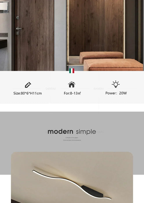 LED Ceiling Light – Simple Line Design for Modern Kitchens, Bedrooms, and Dining Areas