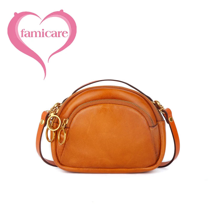 Stylish Split Leather Bucket Shoulder Bag – Versatile Women’s Handbag for Work & Casual Outings - Samanta Factory