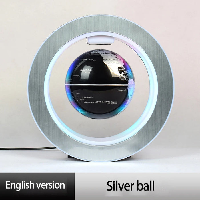 Floating Moon Globe Lamp – O-Type Magnetic Frame with LED Night Light - Samanta Factory