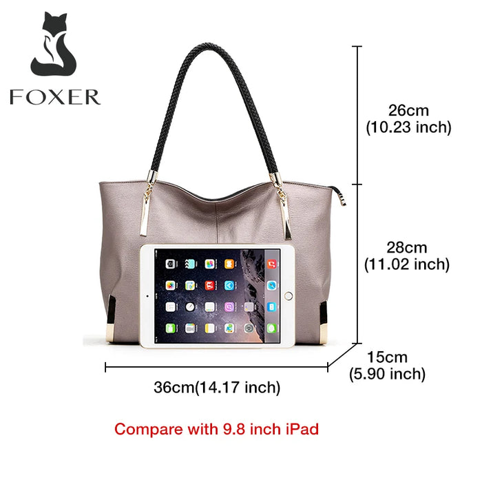 Leather Tote Bag – Soft Casual Shoulder Handbag for Women - Samanta Factory