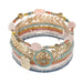 Bohemian Bracelet Set – Stackable Beaded Bangles with Crystals & Pearls for Everyday Wear - Samanta Factory