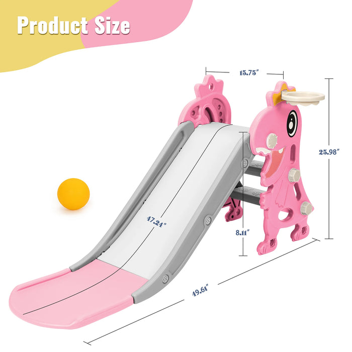 Kids Indoor Dinosaur Slide – Foldable Play Slide with Non-Slip Stairs for Ages 1–8 - Samanta Factory