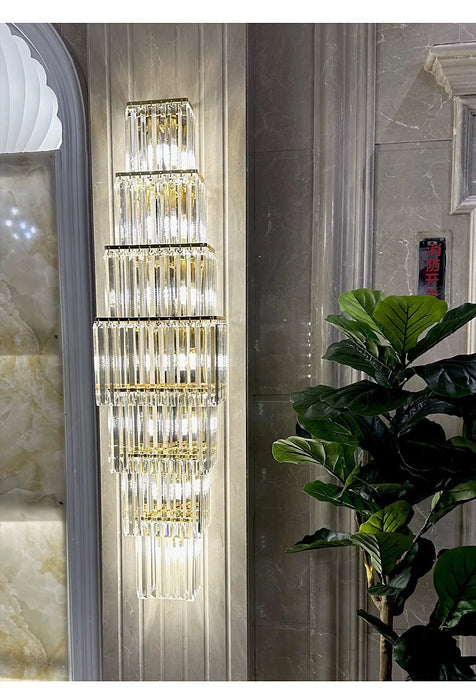 Crystal Wall Lamp – Modern Gold LED Lighting for Dining & Bedroom