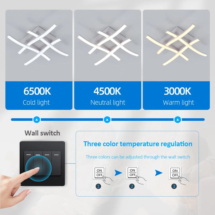 Modern LED Ceiling Light – 24W Surface-Mounted Fixture with 3-Color Modes - Samanta Factory
