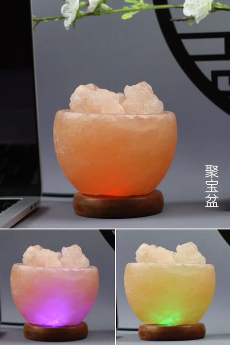 Himalayan Salt Lamp – Color-Changing LED with USB & Natural Air Purification - Samanta Factory