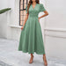 Junior Y2K Midi Dress – Puff Sleeves & Slim A-Line Silhouette - Samanta Factory