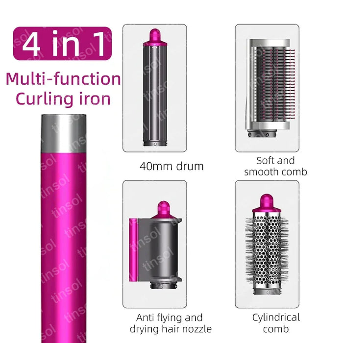 Professional Hair Dryer & Styler – Coanda Airflow with Curling, Straightening & Anti-Frizz Nozzles - Samanta Factory