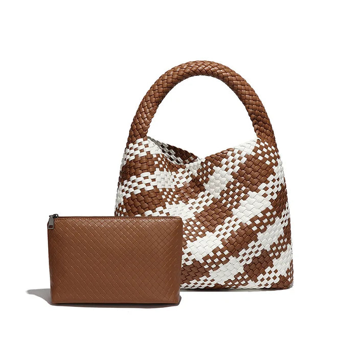 Stylish Split Leather Bucket Shoulder Bag – Versatile Women’s Handbag for Work & Casual Outings - Samanta Factory