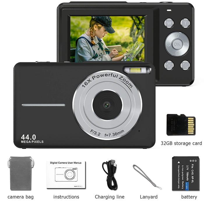 Digital Camera – 44MP Auto Focus with 1080P Video & 16X Zoom - Samanta Factory