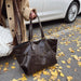 Vintage PU Leather Shoulder Tote – Soft Casual Bag with Lock Closure - Samanta Factory