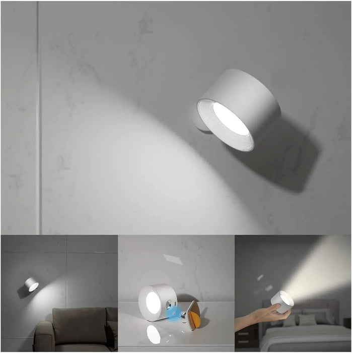 Rechargeable LED Wall Light – Touch Control with 3 Colour Modes & Adjustable 360° Rotation - Samanta Factory