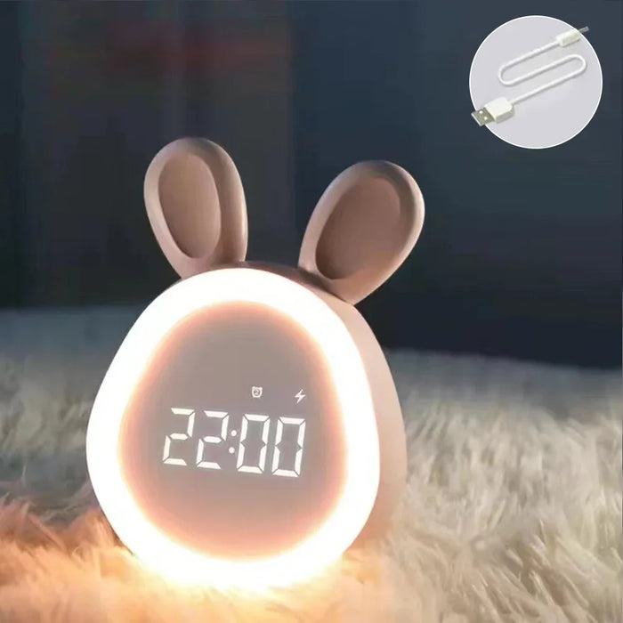 LED Cartoon Alarm Clock – Digital Display with Voice Control & Rechargeable Batter - Samanta Factory
